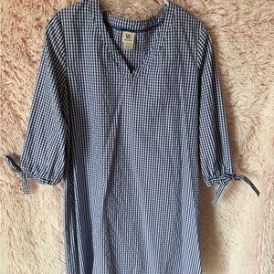 Wrapper Blue Checkered V-Neck Top